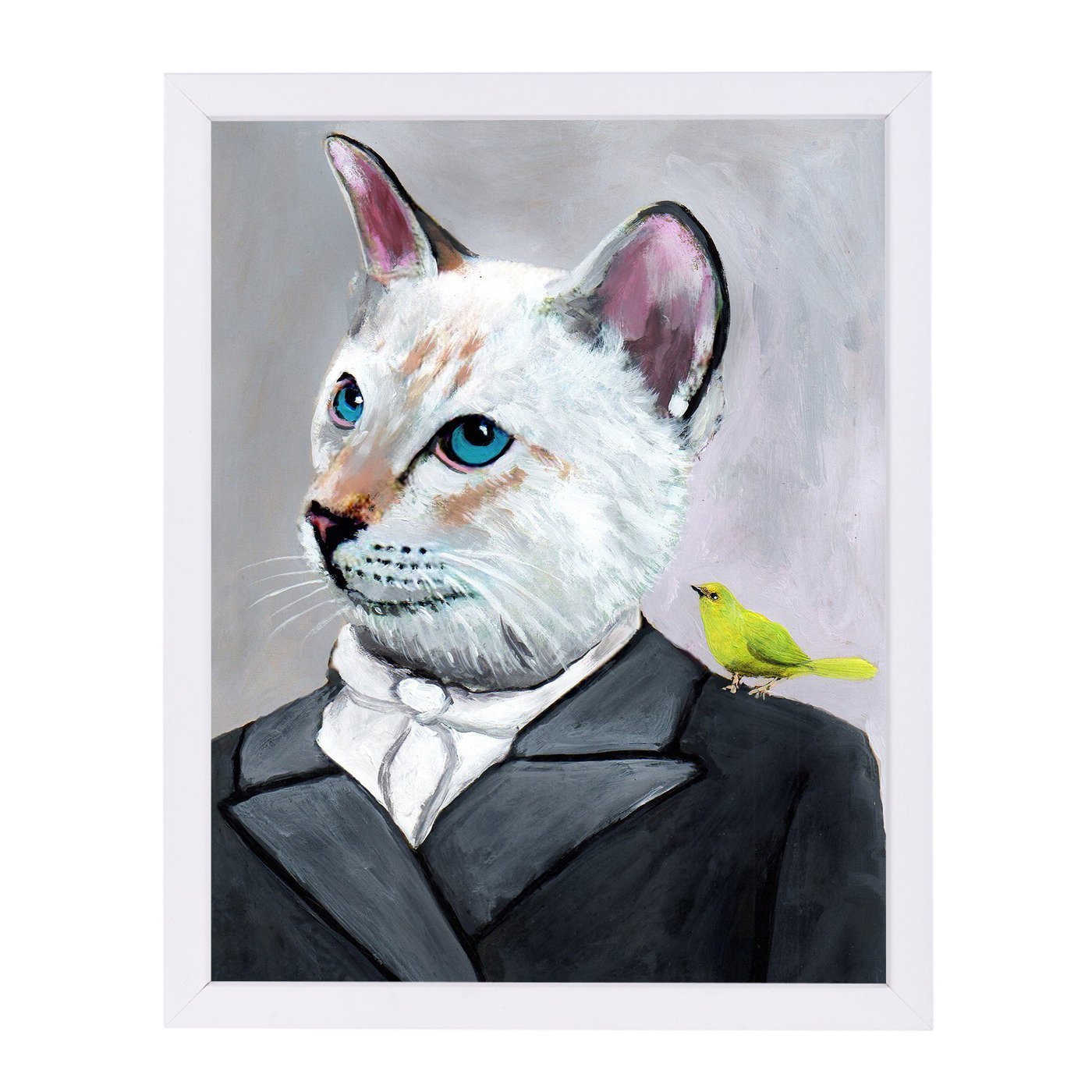 Cat With Bird By Coco De Paris - Framed Print - Americanflat