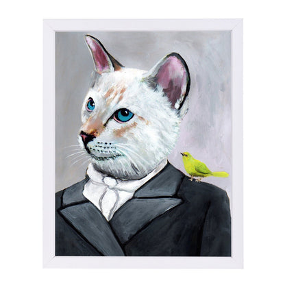 Cat With Bird By Coco De Paris - Framed Print - Americanflat