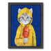 Cat With Fish By Coco De Paris - Black Framed Print - Wall Art - Americanflat