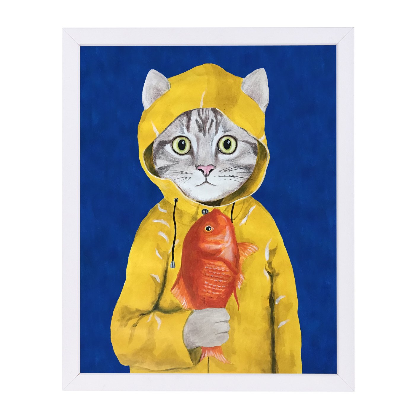 Cat With Fish By Coco De Paris - Framed Print - Americanflat