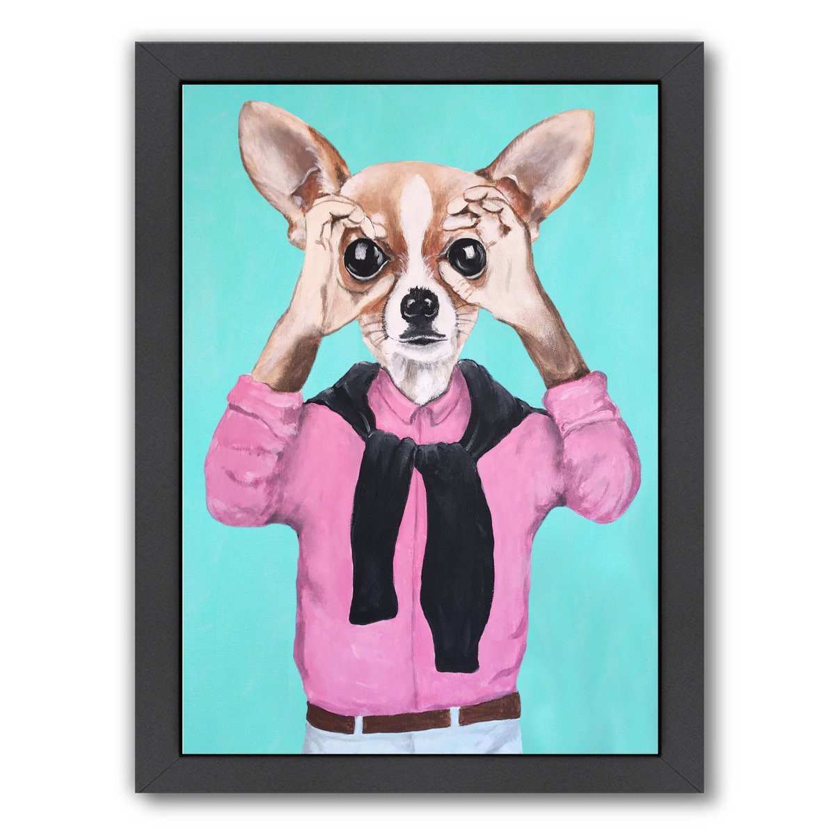 Chihuahua Is Watching You By Coco De Paris - Black Framed Print - Wall Art - Americanflat