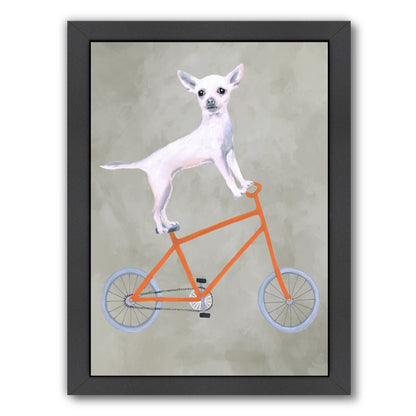 Chihuahua On Bicycle By Coco De Paris - Black Framed Print - Wall Art - Americanflat