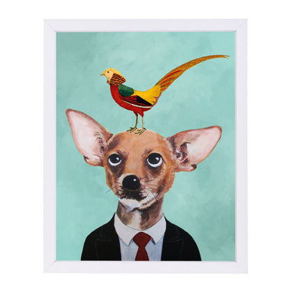 Chihuahua With Bird By Coco De Paris - Framed Print - Americanflat