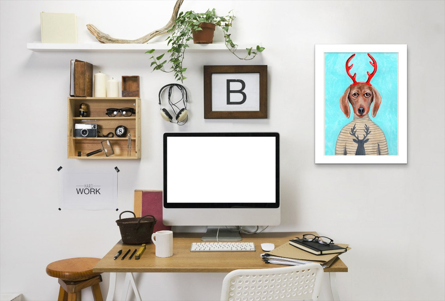 Dachshund Deer By Coco De Paris - Framed Print - Americanflat