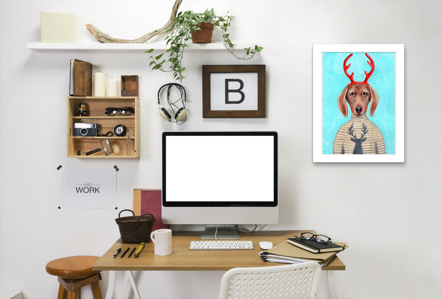 Dachshund Deer By Coco De Paris - Framed Print - Americanflat