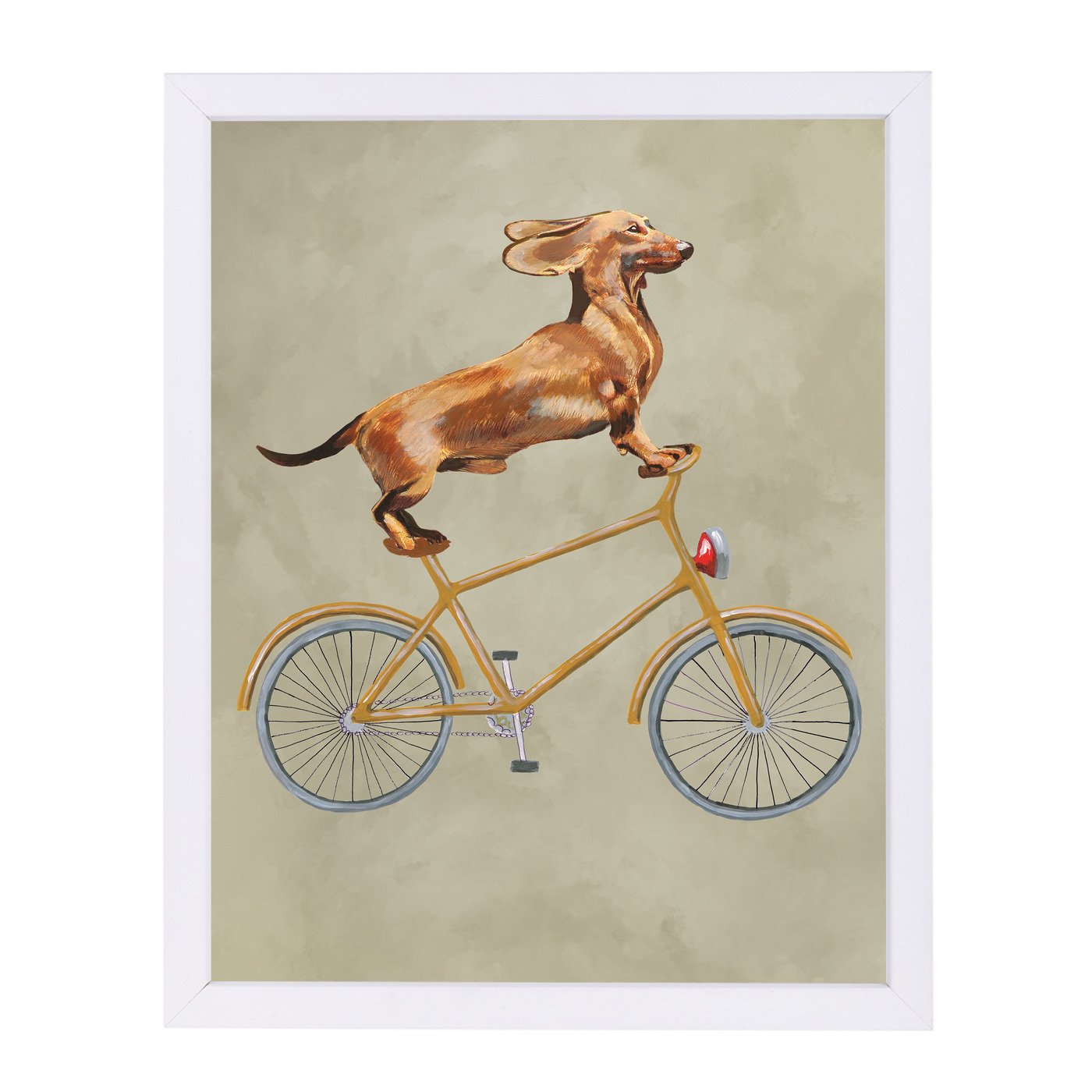 Dachshund On Bicycle By Coco De Paris - Framed Print - Americanflat