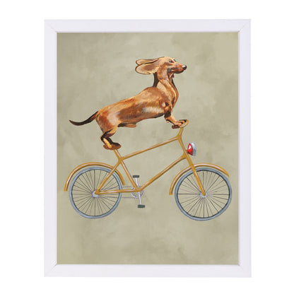 Dachshund On Bicycle By Coco De Paris - Framed Print - Americanflat