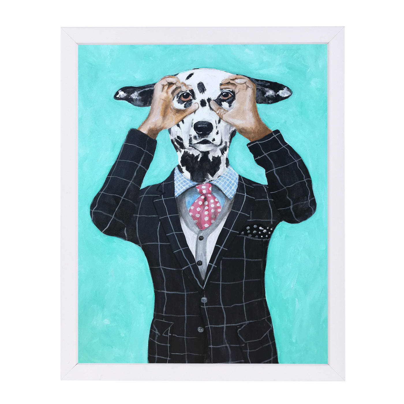 Dalmatian Is Watching You By Coco De Paris - White Framed Print - Wall Art - Americanflat