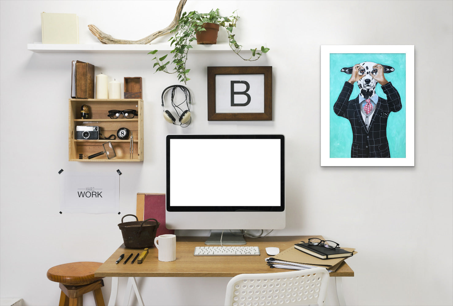 Dalmatian Is Watching You By Coco De Paris - White Framed Print - Wall Art - Americanflat