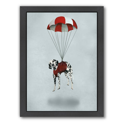 Dalmatian With Parachute By Coco De Paris - Black Framed Print - Wall Art - Americanflat