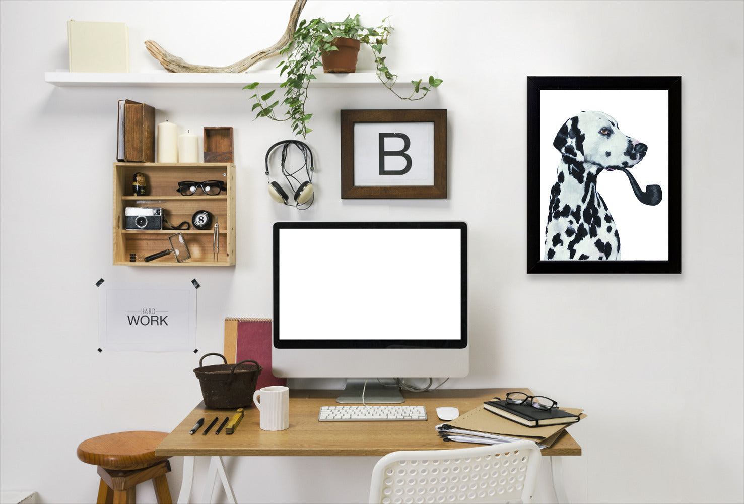 Dalmatian With Pipe By Coco De Paris - Black Framed Print - Wall Art - Americanflat