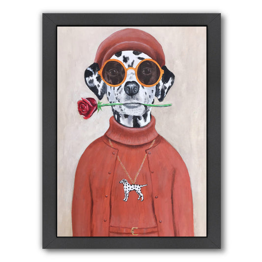 Dalmatian With Rose By Coco De Paris - Black Framed Print - Wall Art - Americanflat