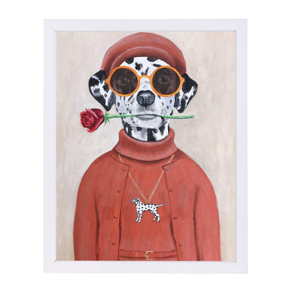 Dalmatian With Rose By Coco De Paris - Framed Print - Americanflat