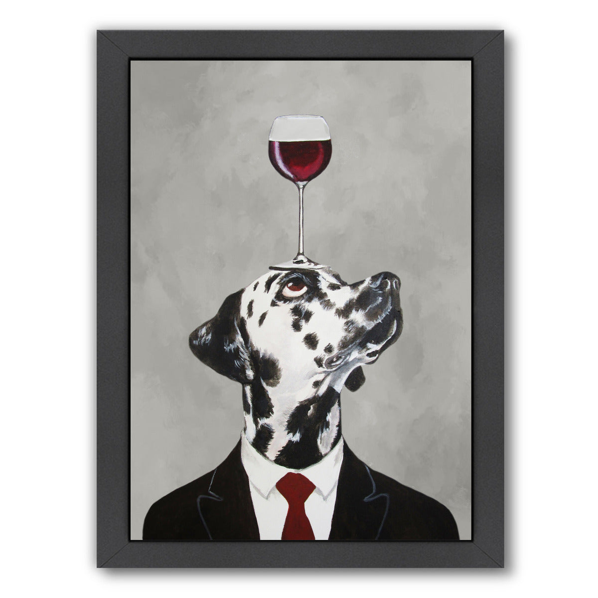 Dalmatian With Wineglass By Coco De Paris - Black Framed Print - Wall Art - Americanflat