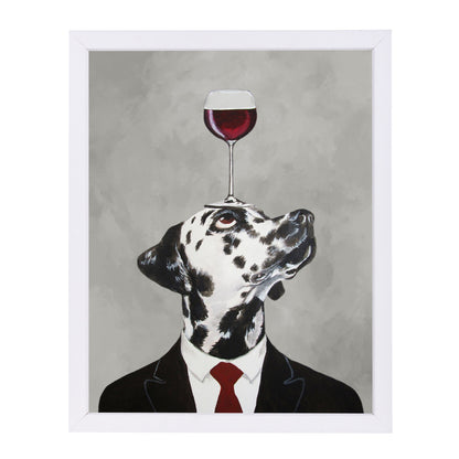 Dalmatian With Wineglass By Coco De Paris - White Framed Print - Wall Art - Americanflat
