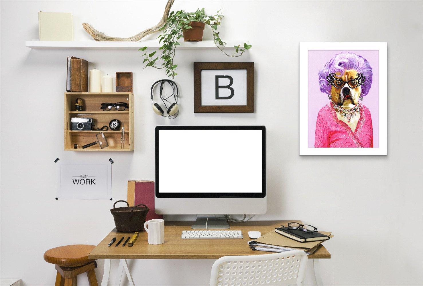 Dame Edna Bulldog By Coco De Paris - Framed Print - Americanflat