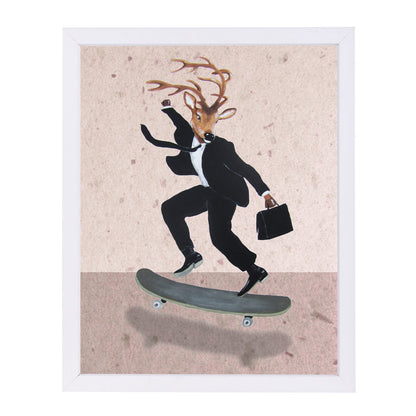 Deer On Skate By Coco De Paris - Framed Print - Americanflat