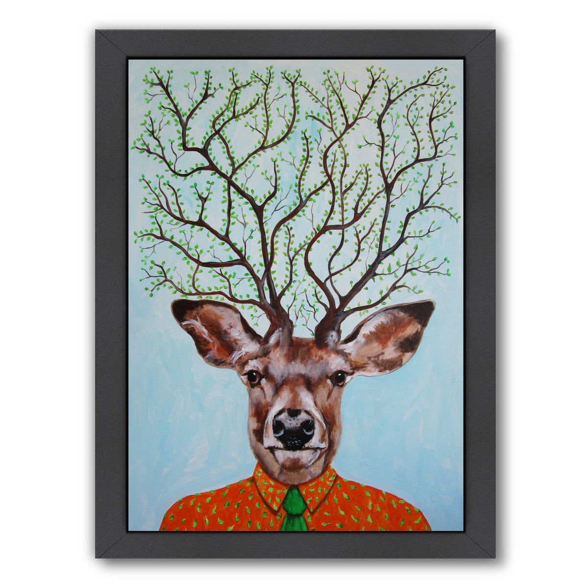 Deer Tree By Coco De Paris - Black Framed Print - Wall Art - Americanflat