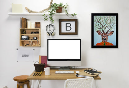 Deer Tree By Coco De Paris - Black Framed Print - Wall Art - Americanflat