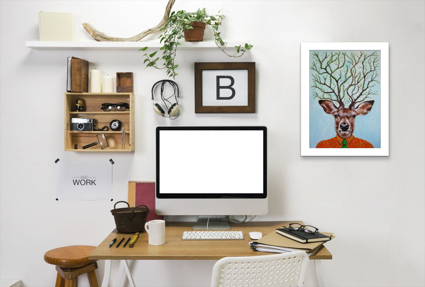 Deer Tree By Coco De Paris - Framed Print - Americanflat