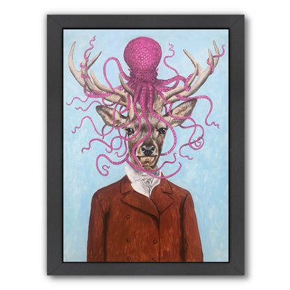 Deer With Octopus By Coco De Paris - Black Framed Print - Wall Art - Americanflat