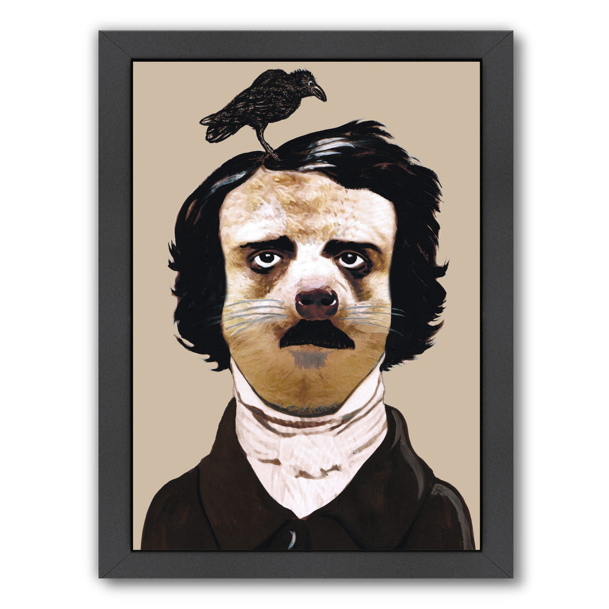 Edgar Alan Poe By Coco De Paris - Black Framed Print - Wall Art - Americanflat