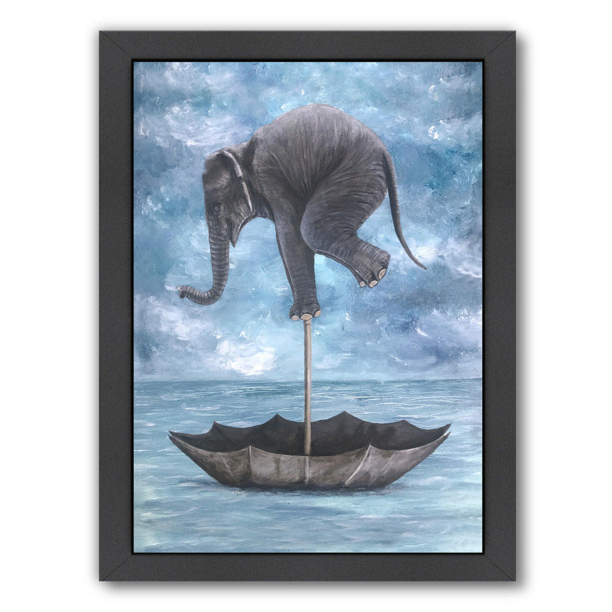 Elephant In Balance By Coco De Paris - Black Framed Print - Wall Art - Americanflat