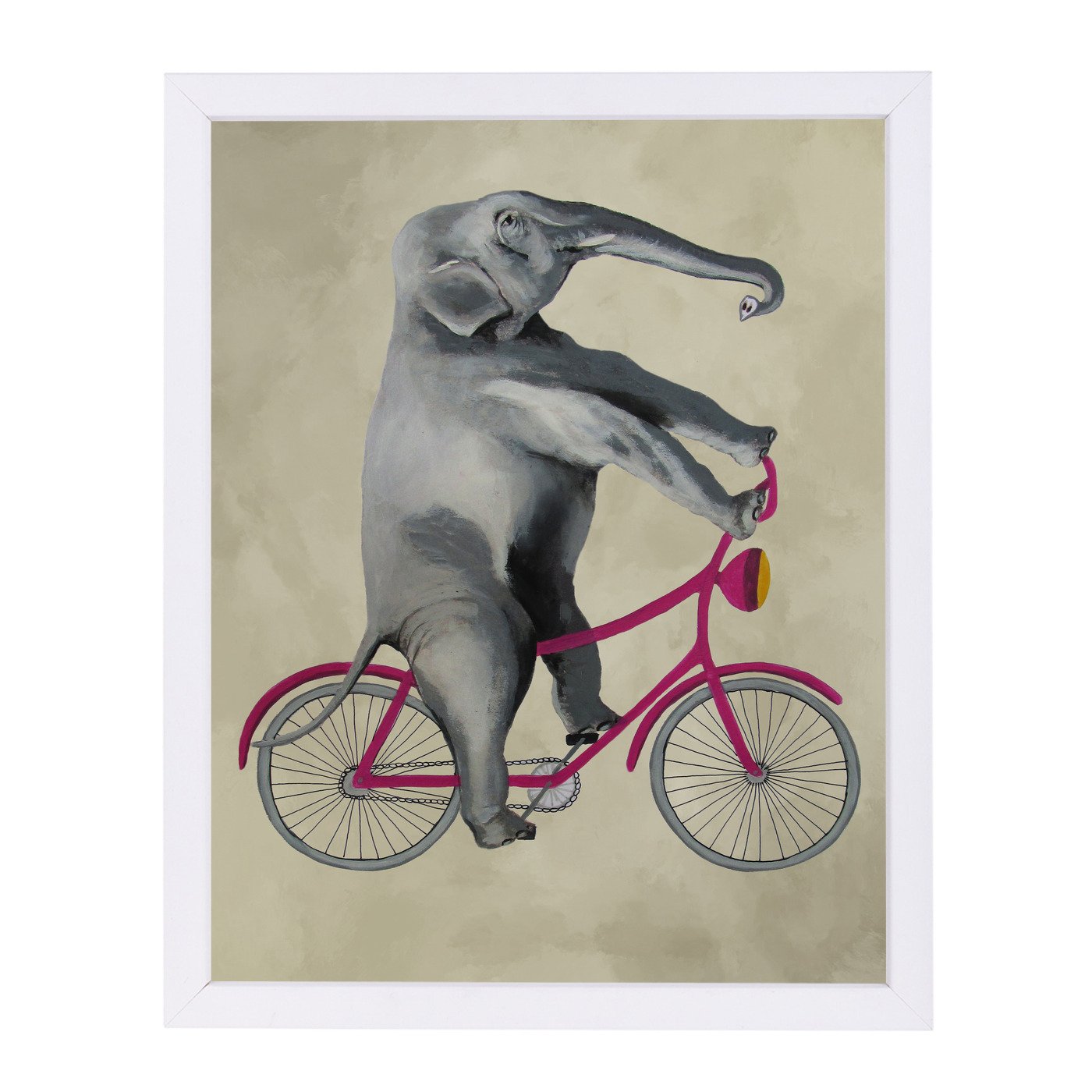 Elephant On Bicycle By Coco De Paris - Framed Print - Americanflat