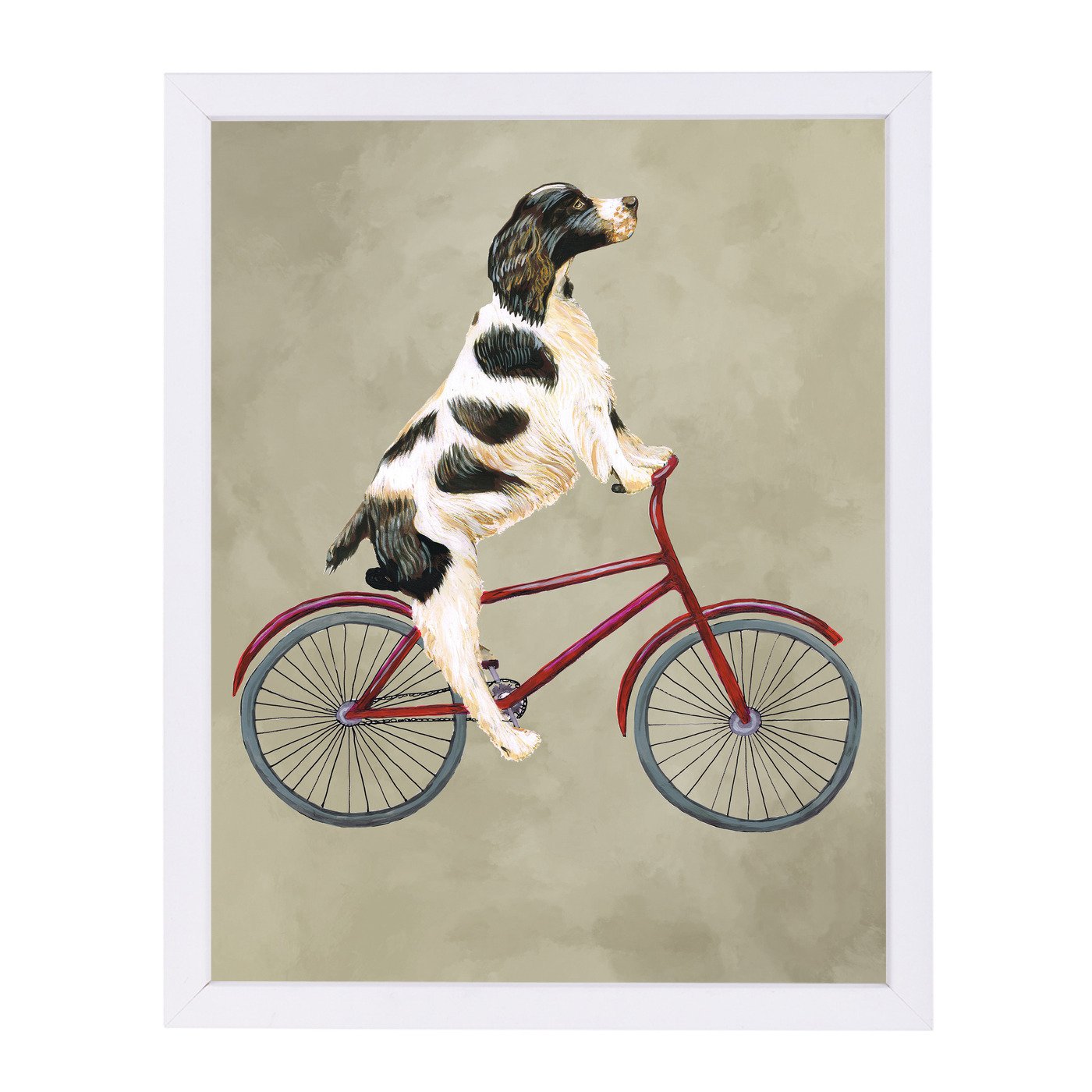 English Springer On Bicycle By Coco De Paris - Framed Print - Americanflat