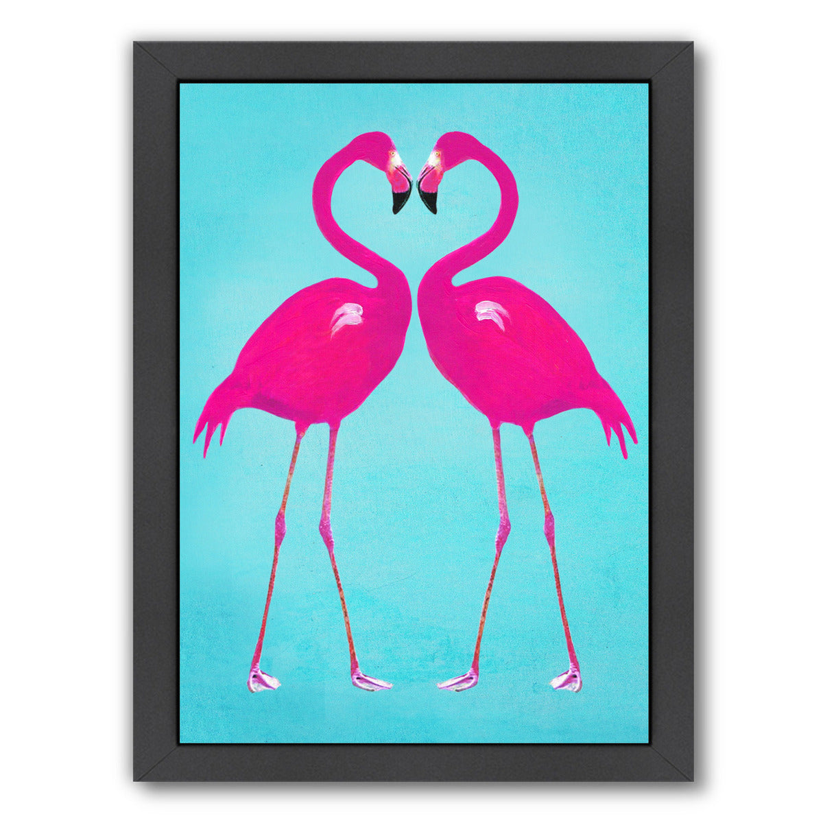 Flamingo Heart By Coco De Paris - Black Framed Print - Wall Art - Americanflat
