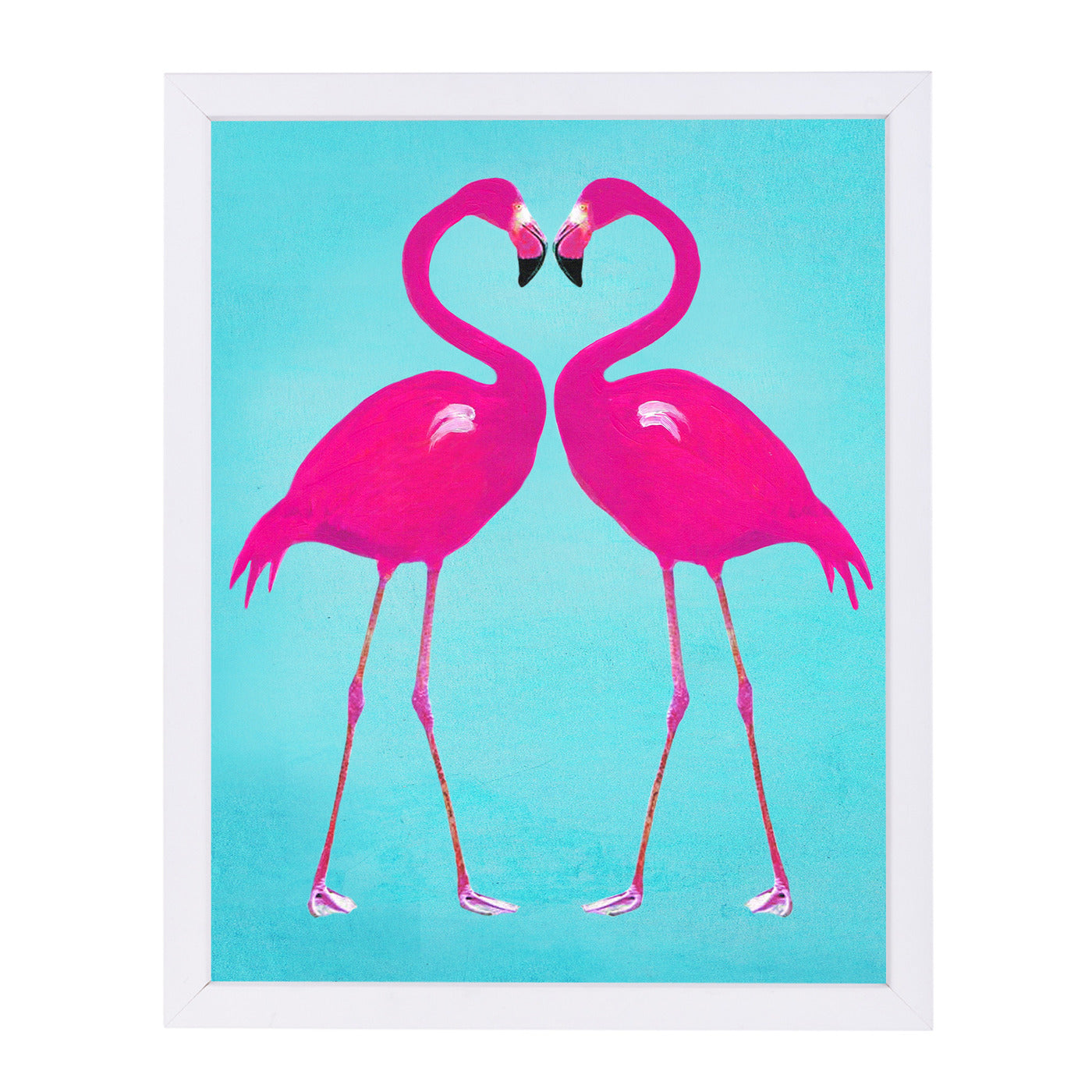 Flamingo Heart By Coco De Paris - White Framed Print - Wall Art - Americanflat