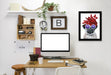 Flower Power Pug White By Coco De Paris - Black Framed Print - Wall Art - Americanflat