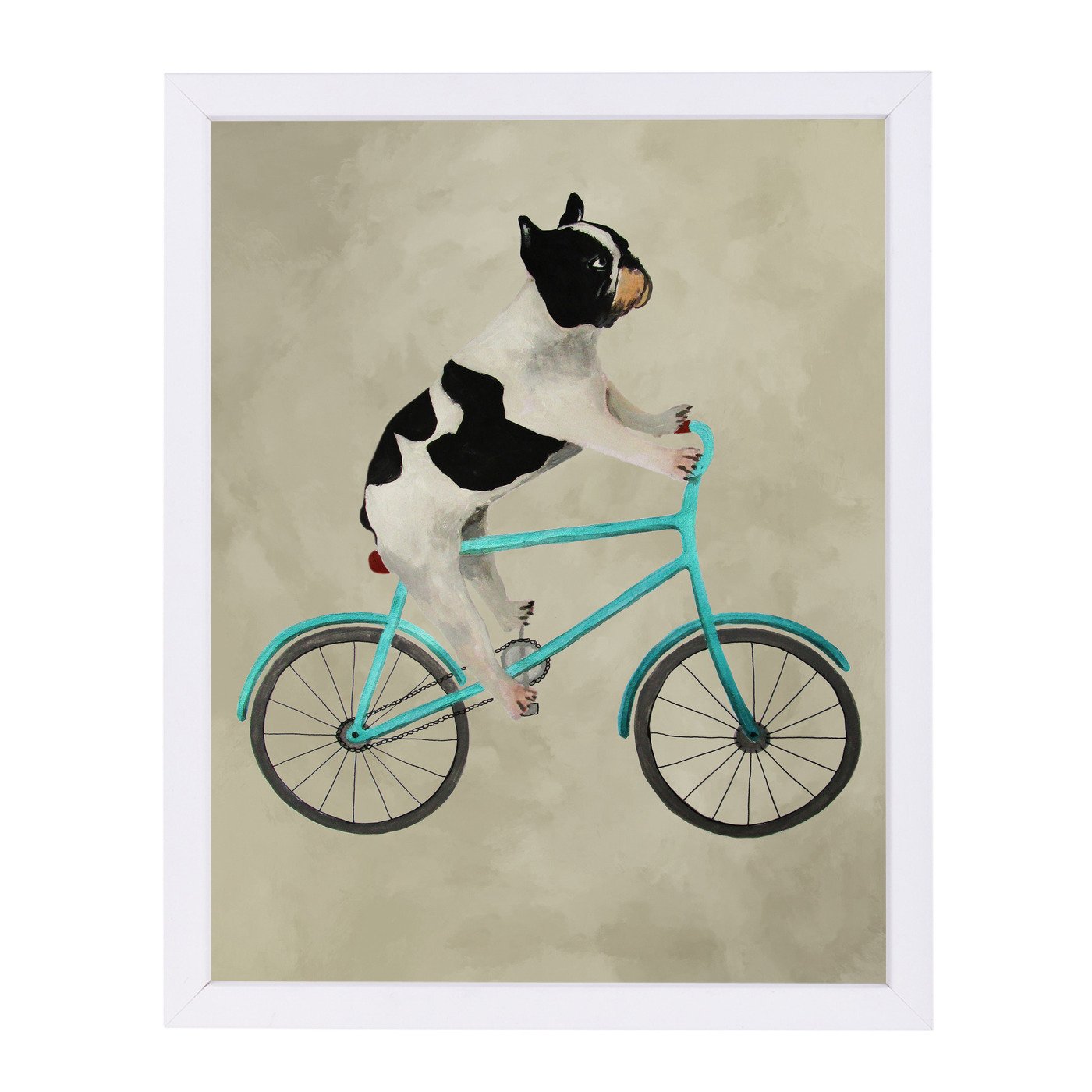 French Bulldog On Bicycle By Coco De Paris - Framed Print - Americanflat