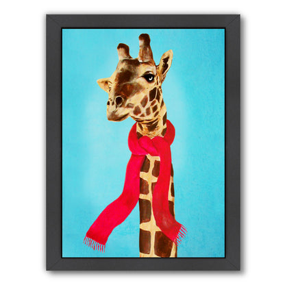 Giraffe In Winter By Coco De Paris - Black Framed Print - Wall Art - Americanflat