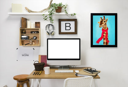 Giraffe In Winter By Coco De Paris - Black Framed Print - Wall Art - Americanflat
