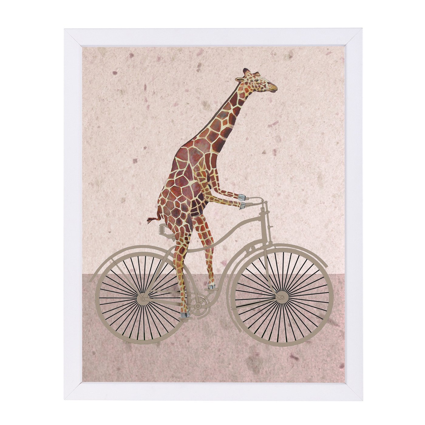 Giraffe On Bicycle By Coco De Paris - Framed Print - Americanflat