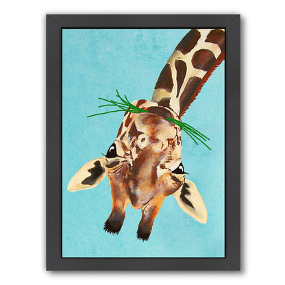 Giraffe Upside Down By Coco De Paris - Black Framed Print - Wall Art - Americanflat