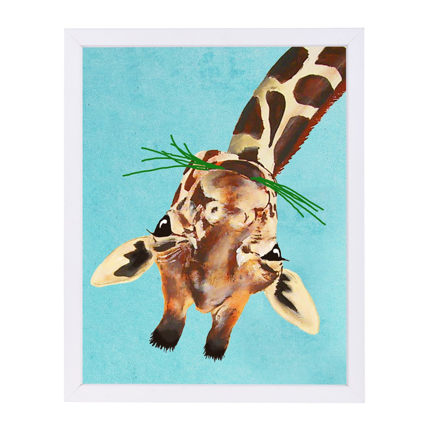 Giraffe Upside Down By Coco De Paris - Framed Print - Americanflat