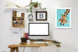 Giraffe Upside Down By Coco De Paris - White Framed Print - Wall Art - Americanflat
