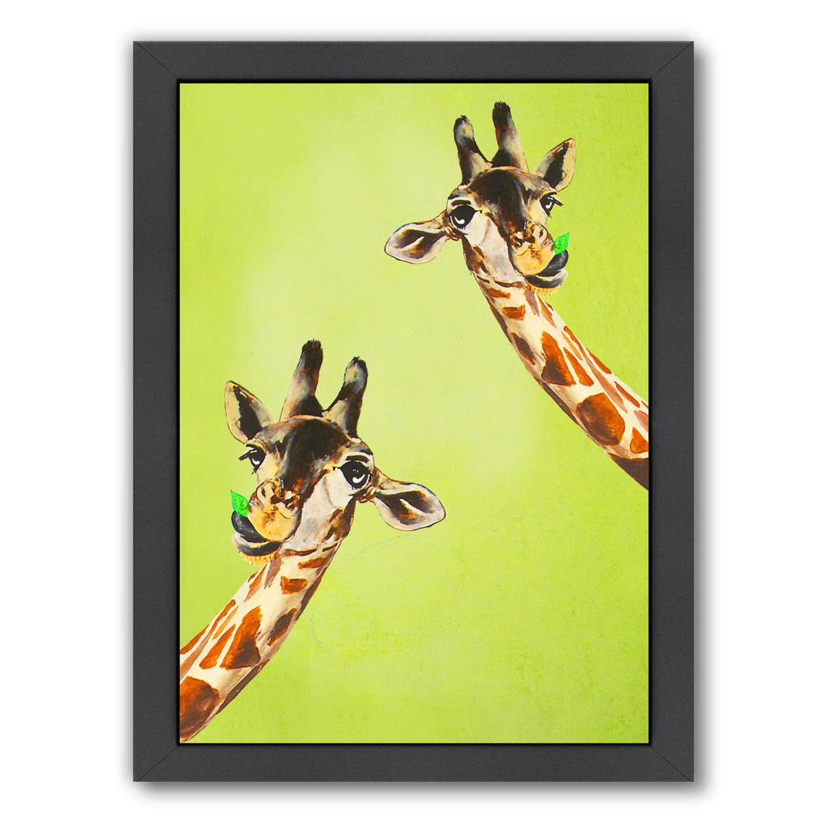 Giraffes Looking To You By Coco De Paris - Black Framed Print - Wall Art - Americanflat