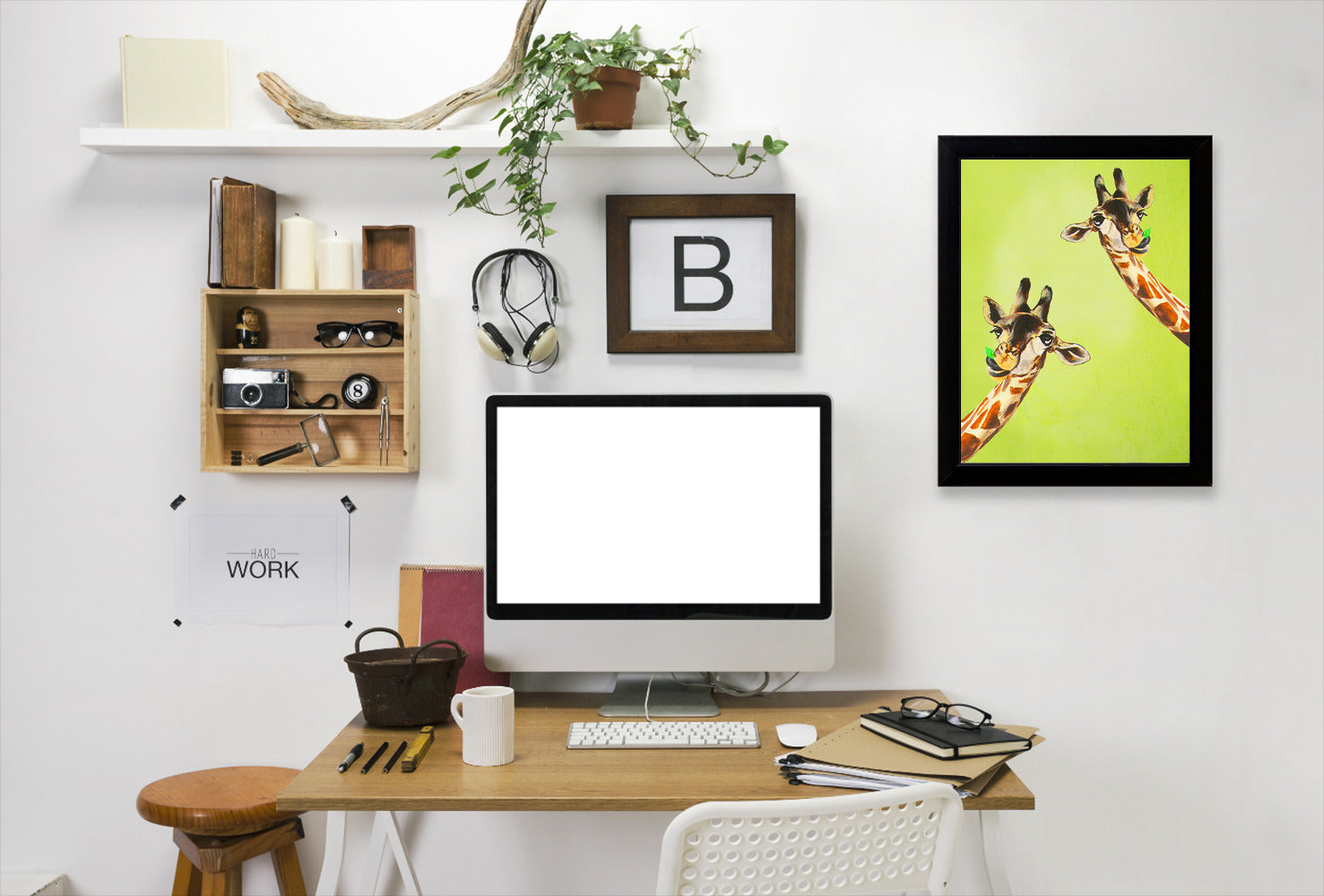Giraffes Looking To You By Coco De Paris - Black Framed Print - Wall Art - Americanflat