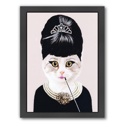 Hepburn Cat By Coco De Paris - Black Framed Print - Wall Art - Americanflat