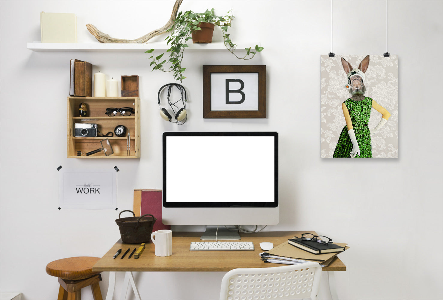 Vintage Rabbit Woman by Coco de Paris - Art Print - Americanflat