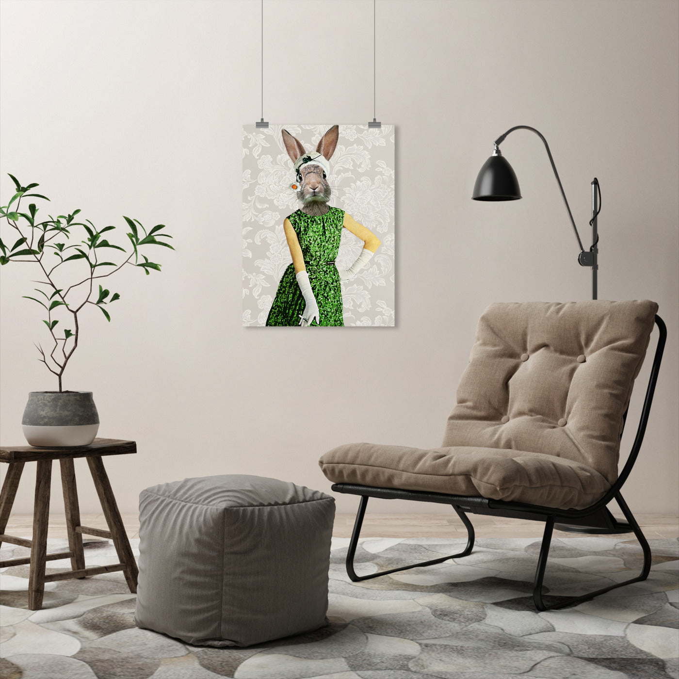 Vintage Rabbit Woman by Coco de Paris - Art Print - Americanflat