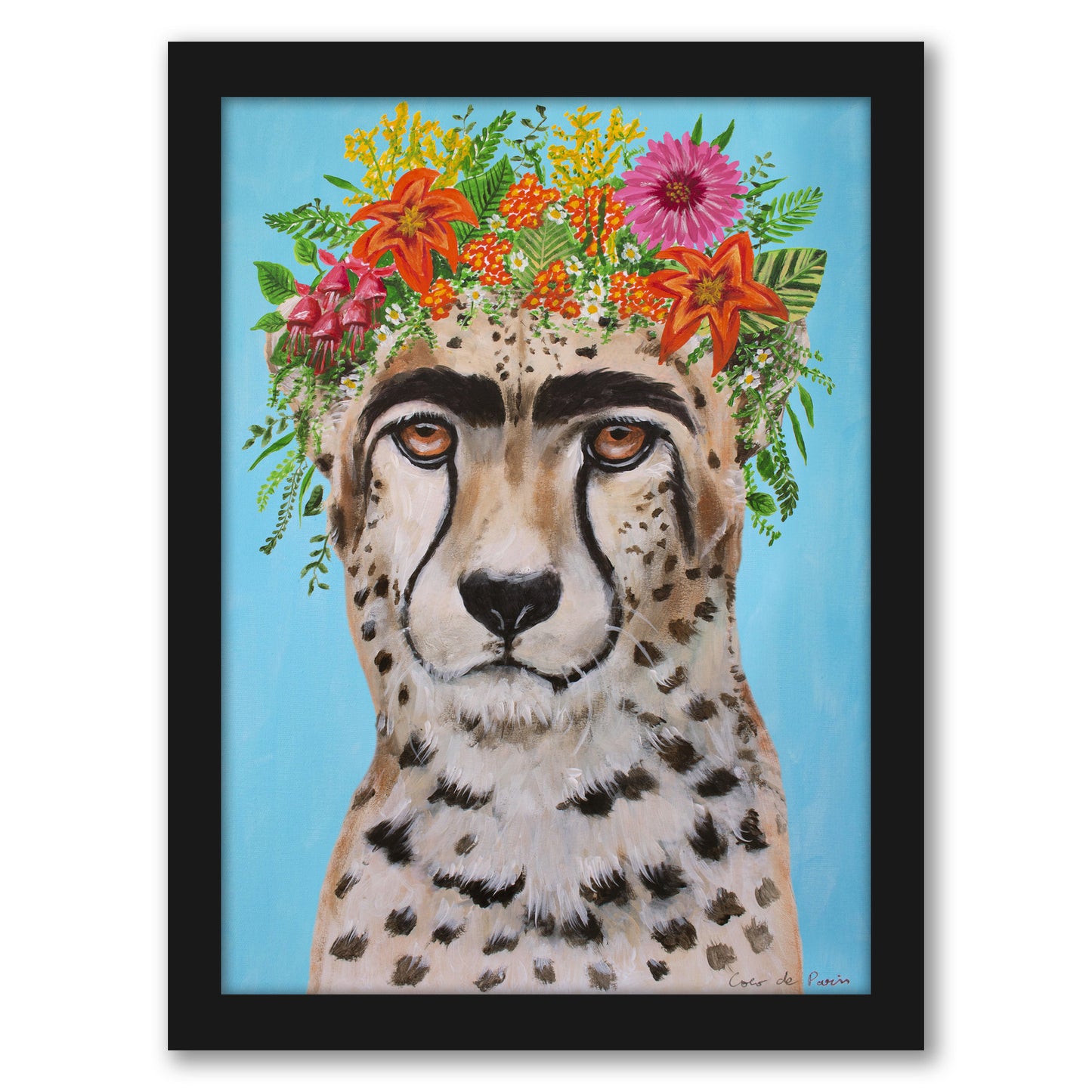 Cheetah by Coco de Paris - Black Framed Print - Wall Art - Americanflat