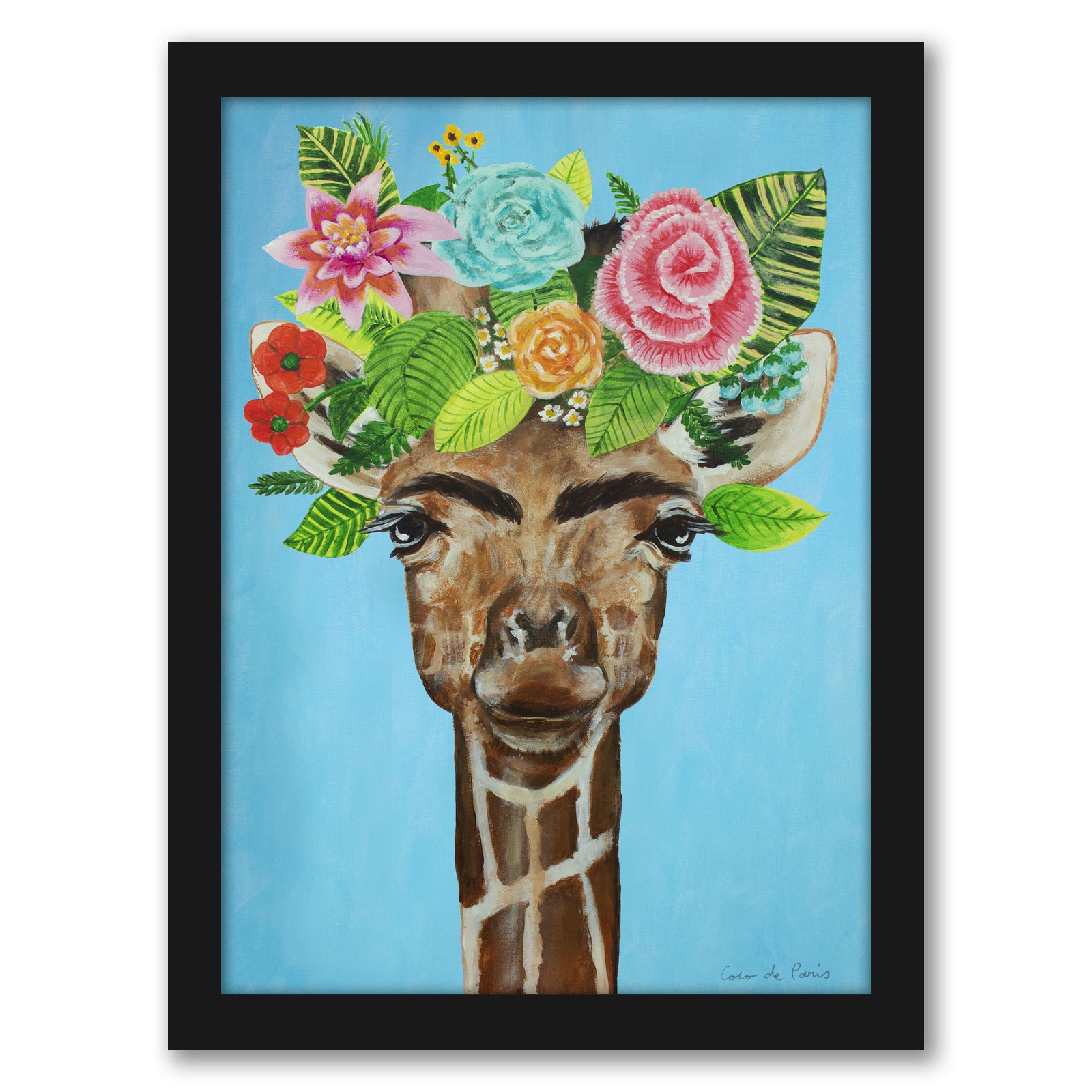 Giraffe by Coco de Paris - Black Framed Print - Wall Art - Americanflat