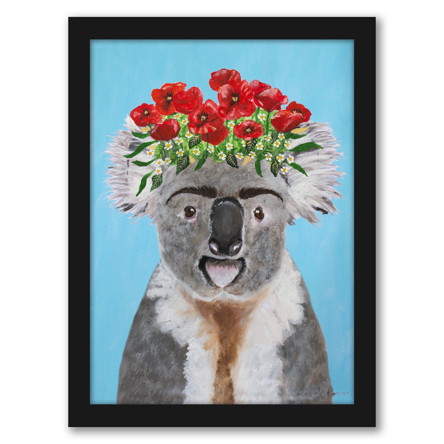 Koala by Coco de Paris - Black Framed Print - Wall Art - Americanflat