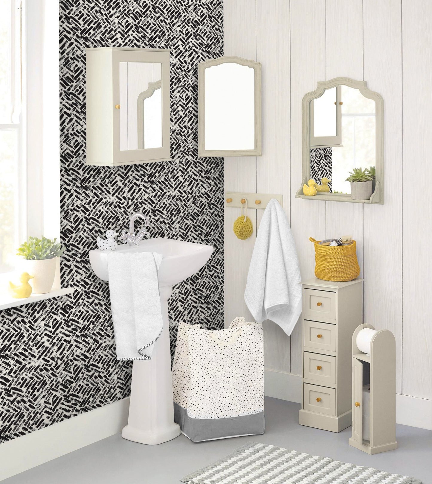 18' L x 24" W Peel & Stick Wallpaper Roll - Abstract Basketweave by DecoWorks - Wallpaper - Americanflat