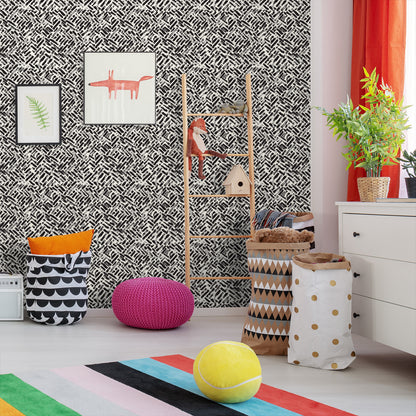 18' L x 24" W Peel & Stick Wallpaper Roll - Abstract Basketweave by DecoWorks - Wallpaper - Americanflat