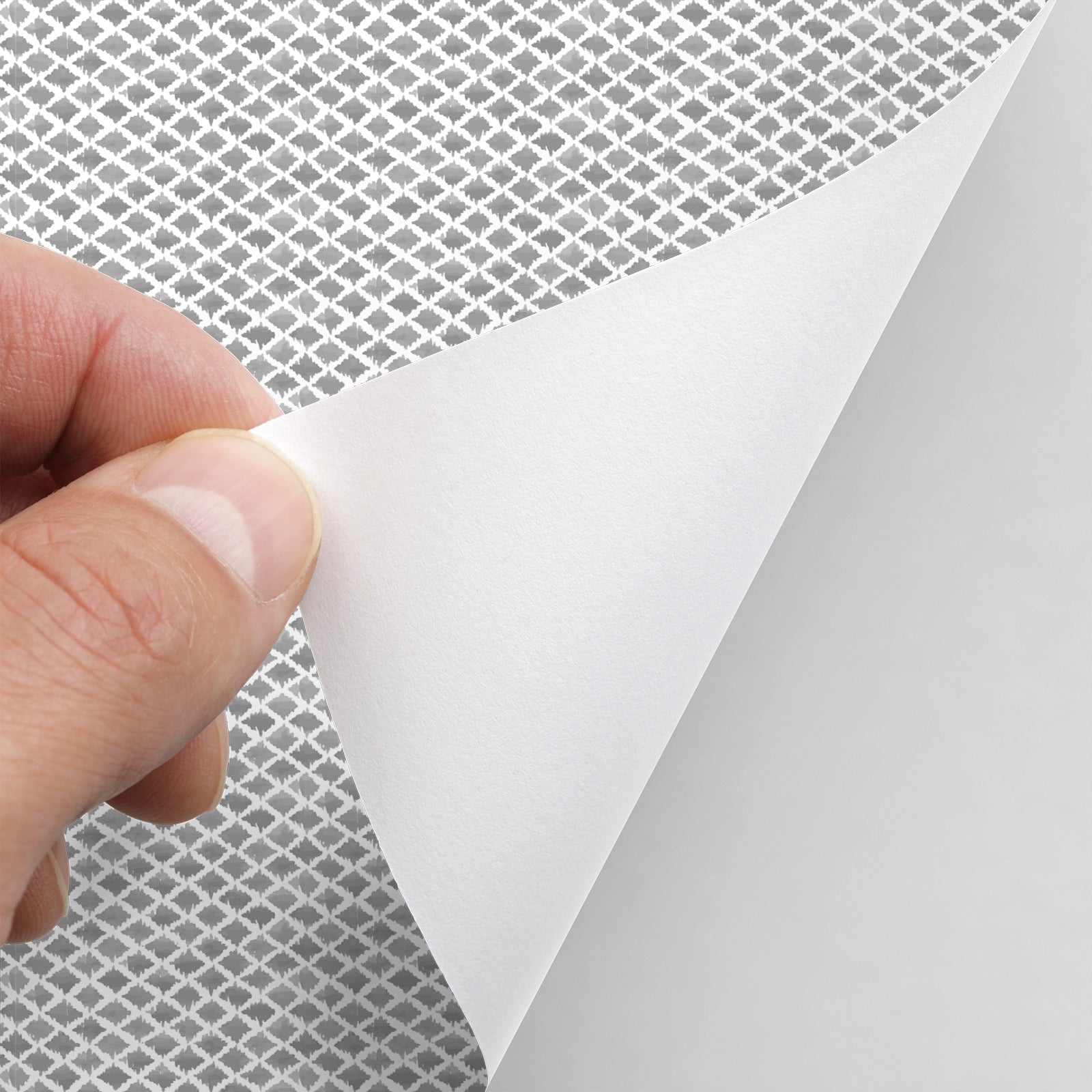 18' L x 24" W Peel & Stick Wallpaper Roll - Grey Tribal Check - Wallpaper - Americanflat
